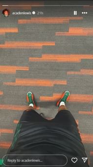 Former Kentucky commit Acaden Lewis shares a snap in Miami Hurricanes colors during his visit (Image: @acadenlewis Instagram)
